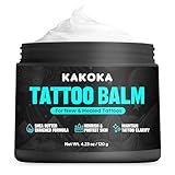 Kakoka Tattoo Aftercare Balm (4.23 oz), Tattoo Balm, Natural Shea Butter Formula Tattoo Lotion, Nourishing Properties and Color Support for New and Existing Tattoos, Tattoo Care Cream for Daily Use