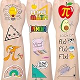 Yoyuspy Math Themed Temporary Tattoos - 200+ Math Party Decorations Favors Supplies I Love Maths Pemdas Tattoo Stickers Gifts Mathletics Birthday Party Decor Prizes Rewards for Teachers Students