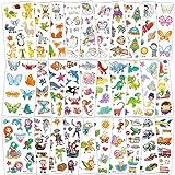 Habett Tattoos for Kids, 300+ Mixed Styles Temporary Tattoos Stickers Set for Girls and Boys, Space Dinosaur Animals Butterfly Tattoos for Kids Birthday Party Supplies