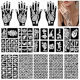 14 Sheets Glitter Tattoo Stencils, 281pcs Face Paint Stencils Reusable, Henna Stencils Glitter Tattoo Kit,DIY Body Art Painting For Women Men Adults Kids